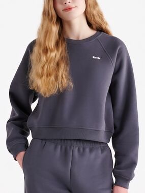 Roots Blue Grey Crewneck Sweatshirt Cropped- Women's Small